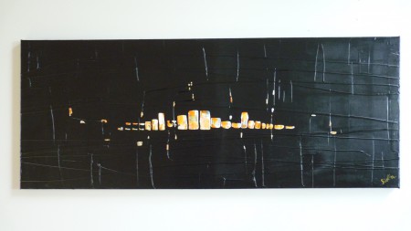 Orange Night, Acrylique, 40 X 100 cm